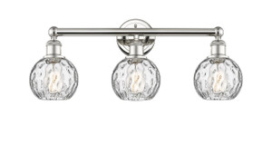 Athens Water Glass - 3 Light - 24 inch - Polished Nickel - Bath Vanity Light (616-3W-PN-G1215-6)