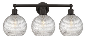 Athens - 3 Light - 26 inch - Oil Rubbed Bronze - Bath Vanity Light (616-3W-OB-G122C-8CL) Athens - 3 Light - 26 inch - Oil Rubbed Bronze - Bath Vanity Light (616-3W-OB-G122C-8CL)