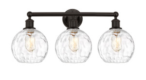 Athens Water Glass - 3 Light - 26 inch - Oil Rubbed Bronze - Bath Vanity Light (616-3W-OB-G1215-8)