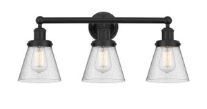 Cone - 3 Light - 24 inch - Matte Black - Bath Vanity Light (616-3W-BK-G64)