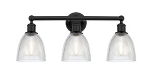 Castile - 3 Light - 24 inch - Matte Black - Bath Vanity Light (616-3W-BK-G382)