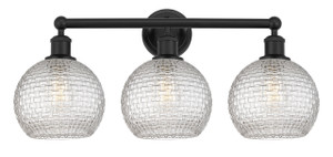 Athens - 3 Light - 26 inch - Matte Black - Bath Vanity Light (616-3W-BK-G122C-8CL)