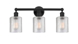 Cobbleskill - 3 Light - 23 inch - Matte Black - Bath Vanity Light (616-3W-BK-G112)