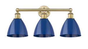 Plymouth - 3 Light - 26 inch - Brushed Brass - Bath Vanity Light (616-3W-BB-MBD-75-BL)