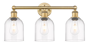 Bella - 3 Light - 24 inch - Brushed Brass - Bath Vanity Light (616-3W-BB-G558-6CL)