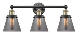 Cone - 3 Light - 24 inch - Black Antique Brass - Bath Vanity Light (616-3W-BAB-G63)