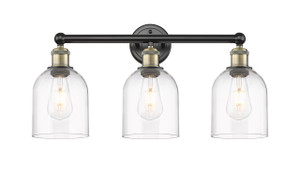 Bella - 3 Light - 24 inch - Black Antique Brass - Bath Vanity Light (616-3W-BAB-G558-6CL)