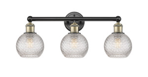 Athens - 3 Light - 24 inch - Black Antique Brass - Bath Vanity Light (616-3W-BAB-G122C-6CL)