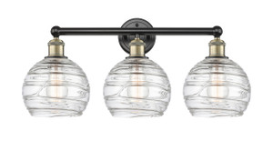 Athens Deco Swirl - 3 Light - 26 inch - Black Antique Brass - Bath Vanity Light (616-3W-BAB-G1213-8)