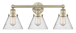 Cone - 3 Light - 26 inch - Antique Brass - Bath Vanity Light (616-3W-AB-G44)