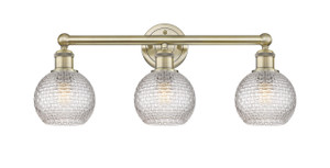 Athens - 3 Light - 24 inch - Antique Brass - Bath Vanity Light (616-3W-AB-G122C-6CL)