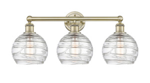 Athens Deco Swirl - 3 Light - 26 inch - Antique Brass - Bath Vanity Light (616-3W-AB-G1213-8)