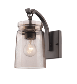 Travers 1 Light Sconce, Rubbed Bronze With Frosted Amber Glass (1405-1W RBZ-AG)