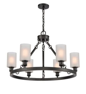 Clymer - 6 Light - 30 inch - Matte Black - Chain Hung - Chandelier (830-BK-G801)