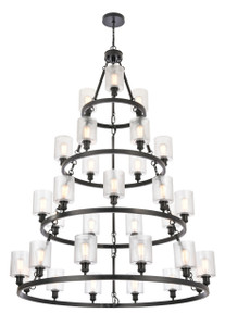 Cobbleskill - 30 Light - 50 inch - Matte Black - Chain Hung - Chandelier (820345-BK-G112)