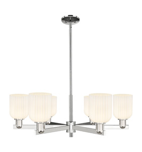 Bridal Veil - 6 Light - 24 inch - Polished Nickel - Chandelier (716-6CR-PN-G559-5GWH)