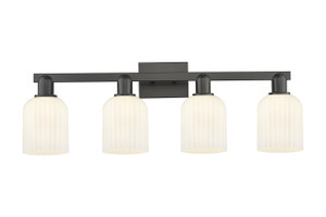 Bridal Veil - 4 Light - 36 inch - Matte Black - Bath Vanity Light (716-4W-BK-G559-5GWH)