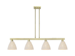 Bristol Natural - 4 Light - 48 inch - Antique Brass - Cord hung - Island Light (716-4I-AB-NBD-75-NAT)