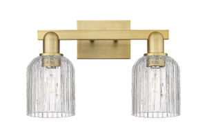 Bridal Veil - 2 Light - 16 inch - Brushed Brass - Bath Vanity Light (716-2W-BB-G559-5CL)