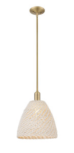 Bristol Natural - 1 Light - 6 inch - Brushed Brass - Mini Pendant (716-1S-BB-NBD-12-NAT)