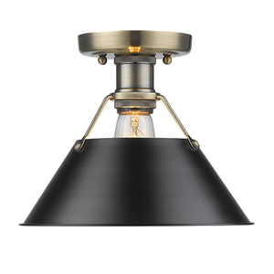 Orwell 1-Light Flush Mount in Aged Brass with Matte Black (3306-FM AB-BLK)