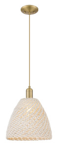 Bristol Natural - 1 Light - 6 inch - Brushed Brass - Cord hung - Mini Pendant (716-1P-BB-NBD-12-NAT) Bristol Natural - 1 Light - 6 inch - Brushed Brass - Cord hung - Mini Pendant (716-1P-BB-NBD-12-NAT)