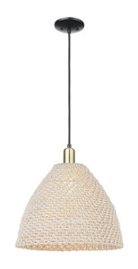 Bristol Natural - 1 Light - 6 inch - Black Antique Brass - Cord hung - Mini Pendant (716-1P-BAB-NBD-16-NAT)