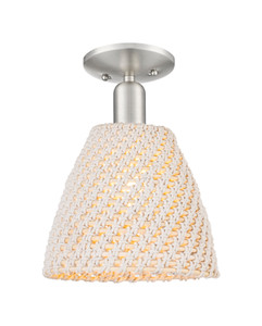 Bristol Natural - 1 Light - 6 inch - Brushed Satin Nickel - Semi-Flush Mount (716-1C-SN-NBD-9-NAT)