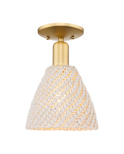 Bristol Natural - 1 Light - 6 inch - Satin Gold - Semi-Flush Mount (716-1C-SG-NBD-75-NAT)