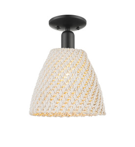 Bristol Natural - 1 Light - 6 inch - Matte Black - Semi-Flush Mount (716-1C-BK-NBD-9-NAT)