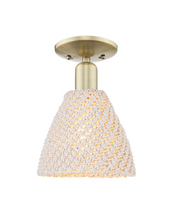 Bristol Natural - 1 Light - 6 inch - Antique Brass - Semi-Flush Mount (716-1C-AB-NBD-75-NAT)