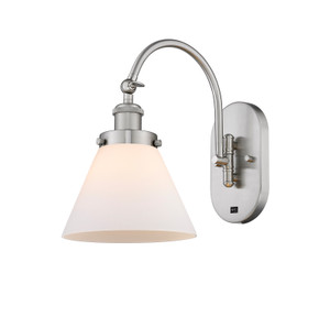 Cone - 1 Light - 8 inch - Brushed Satin Nickel - Sconce (918-1W-SN-G41)