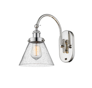 Cone - 1 Light - 8 inch - Polished Nickel - Sconce (918-1W-PN-G44-LED)