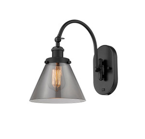 Cone - 1 Light - 8 inch - Matte Black - Sconce (918-1W-BK-G43)