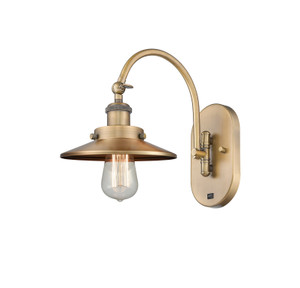 Railroad - 1 Light - 8 inch - Brushed Brass - Sconce (918-1W-BB-M4-LED)