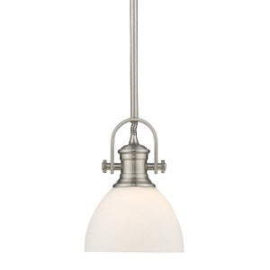 Hines 1 Light Mini Pendant In Pewter With Opal Glass (3118-M1L PW-OP) Hines 1 Light Mini Pendant In Pewter With Opal Glass (3118-M1L PW-OP)