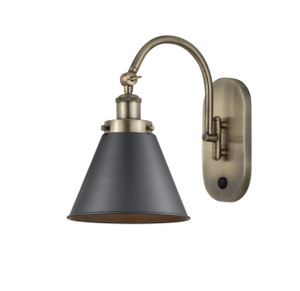 Appalachian - 1 Light - 8 inch - Antique Brass - Sconce (918-1W-AB-M13-BK) Appalachian - 1 Light - 8 inch - Antique Brass - Sconce (918-1W-AB-M13-BK)