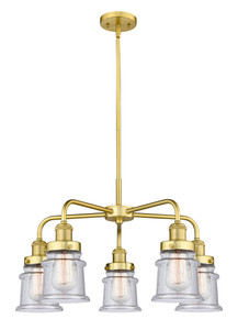 Canton - 5 Light - 24 inch - Satin Gold - Chandelier (916-5CR-SG-G184S)