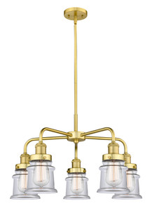 Canton - 5 Light - 24 inch - Satin Gold - Chandelier (916-5CR-SG-G182S)