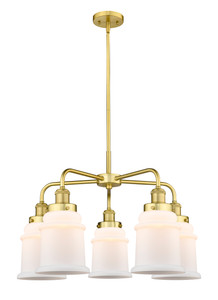 Canton - 5 Light - 25 inch - Satin Gold - Chandelier (916-5CR-SG-G181)