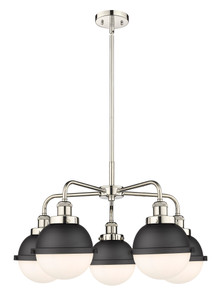 Ballston Urban - 5 Light - 26 inch - Polished Nickel - Chandelier (916-5CR-PN-HFS-61-BK)