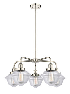 Oxford - 5 Light - 26 inch - Polished Nickel - Chandelier (916-5CR-PN-G532)