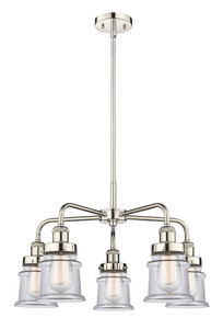 Canton - 5 Light - 24 inch - Polished Nickel - Chandelier (916-5CR-PN-G182S)