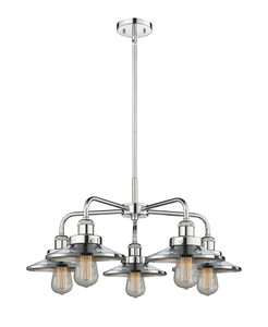 Edison - 5 Light - 27 inch - Polished Chrome - Chandelier (916-5CR-PC-M7-PC)