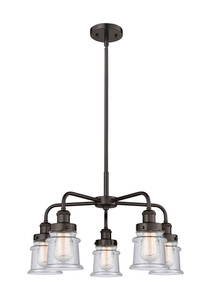 Canton - 5 Light - 24 inch - Oil Rubbed Bronze - Chandelier (916-5CR-OB-G184S)