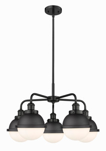 Ballston Urban - 5 Light - 26 inch - Matte Black - Chandelier (916-5CR-BK-HFS-61-BK)