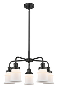 Canton - 5 Light - 24 inch - Matte Black - Chandelier (916-5CR-BK-G181S)