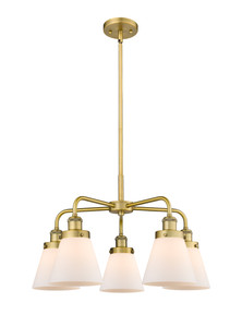 Cone - 5 Light - 25 inch - Brushed Brass - Chandelier (916-5CR-BB-G61)