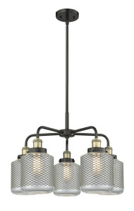 Edison - 5 Light - 25 inch - Black Antique Brass - Chandelier (916-5CR-BAB-G262)