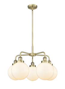 Beacon - 5 Light - 27 inch - Antique Brass - Chandelier (916-5CR-AB-G201-8)